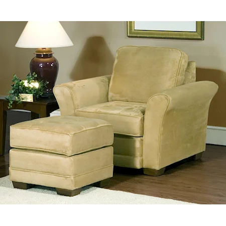 Comfortable Club Chair and Ottoman Set with Modern Living Room Style